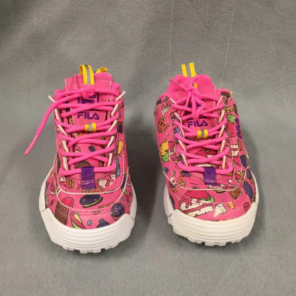 Fila Disruptor II Kids‎ Pink Sweet Treats Cupcake Sneakers 3XM01784-694 Size 13